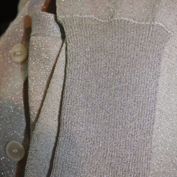 NWT J Crew Double Knit Metallic Cardigan Medium - Picture 6 of 6